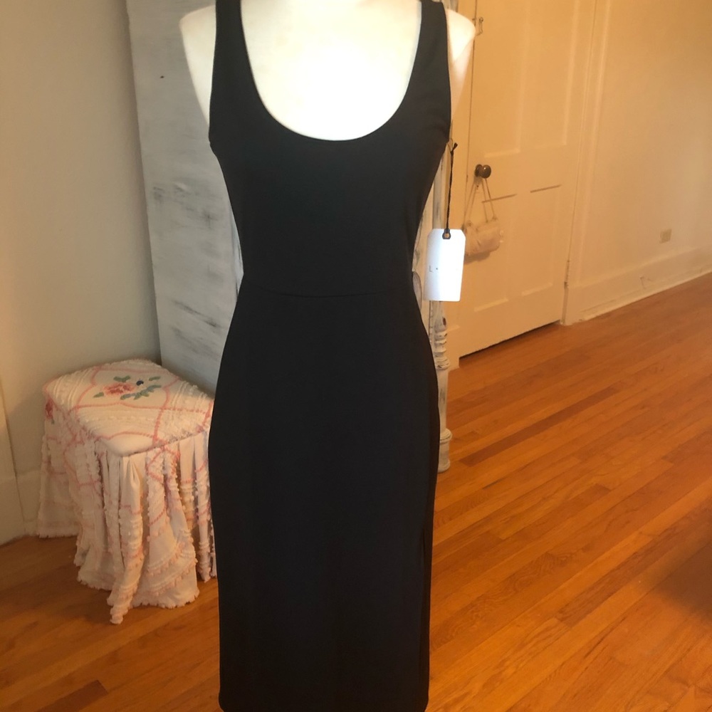 Leith Black Dress with Slit